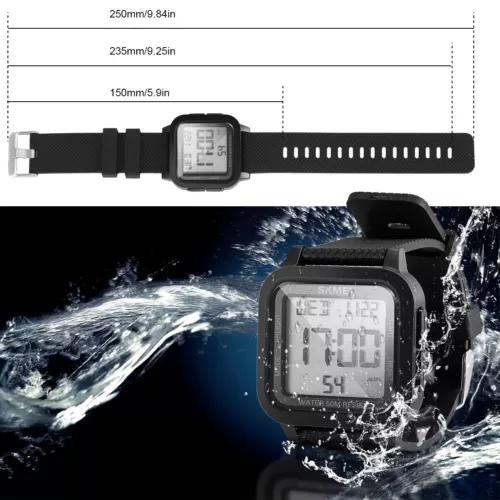 Men's Military Sports Watch LCD Screen Waterproof Wristwatch Large Digital Face - Picture 11 of 15