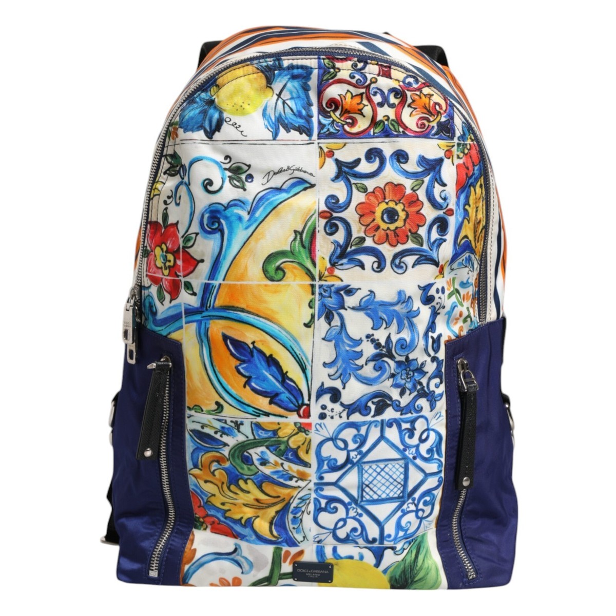 Dolce & Gabbana マジョリカプリントナイロンショッピングバッグ DOLCE & GABBANA Bag Men Multicolor Majolica Print Nylon
