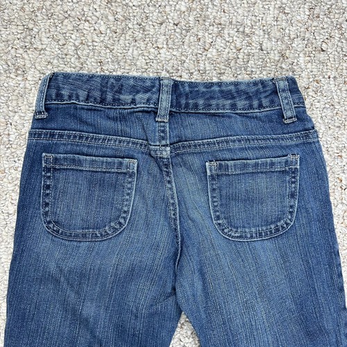 Old Navy Jean Capri Girls Size 10 Cuffed Crop Blue Denim Hearts Adjustable Waist - Picture 8 of 10