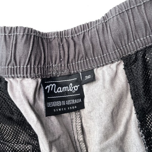 Pantalones Cortos de Playa Mambo Rayas Rayas Para Hombre Talla 36 Cintura Azul Negro Informal Verano - Imagen 4 de 12