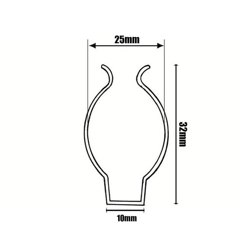 4x T8 Open Terry Clips 25 mm 1" pulgada tubo fluorescente soporte de resorte de acero herramienta - Imagen 2 de 2