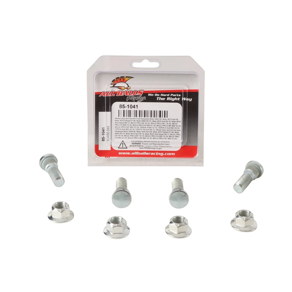 New All Balls Wheel Stud and Nut Kit 85-1041 for Kawasaki MULE PRO-FX 800 18 Foto 3 de 4