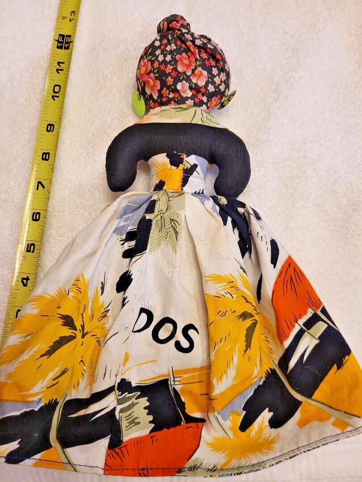 Vintage Topsy Turvy Barbados Caribbean Reversible Rag Doll 13