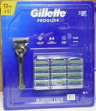 Gillette Proglide Refill  Cartridges 13 Count Plus 1 Handle  (New)