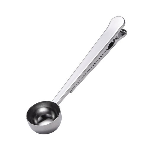 Stainless Steel Ground Coffee Measuring Spoon Scoop With Bag Sealing Clip Tools" - Picture 12 of 26