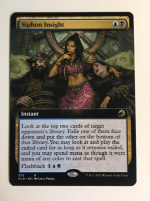 MTG Siphon Insight 375 Regular Rare (Extended Art) NM Innistrad: Midnight Hunt