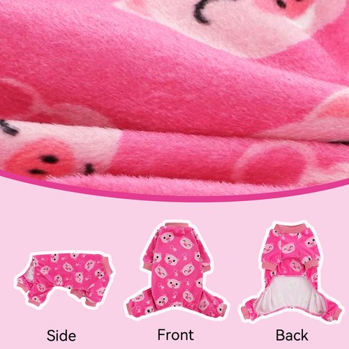 Dog Pajamas Soft Warm VELVET Jumpsuit Cute Animal and Fruit Pet Clothes - Picture 35 of 52