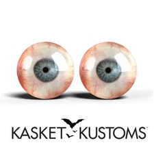 Blue Gray Glass Eyes -PIXEL FREE- Realistic Human Doll Taxidermy Eyeballs 2pc