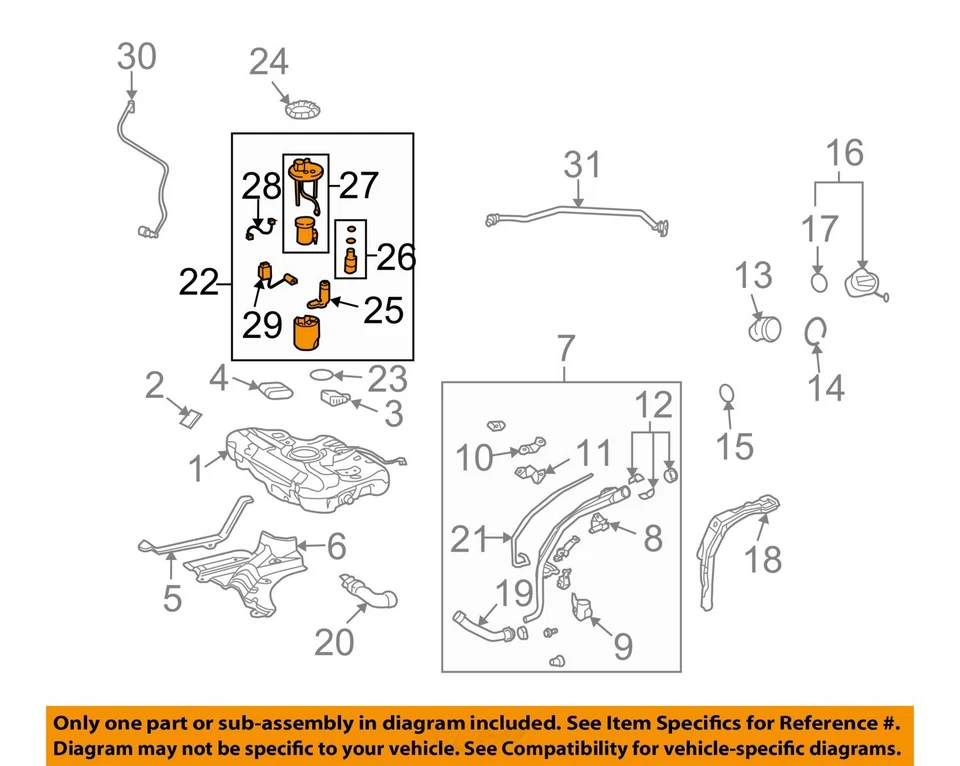 Used Fuel Pump fits: 2010 Toyota Matrix Pump Assembly Grade A — 第 3/4 张图片