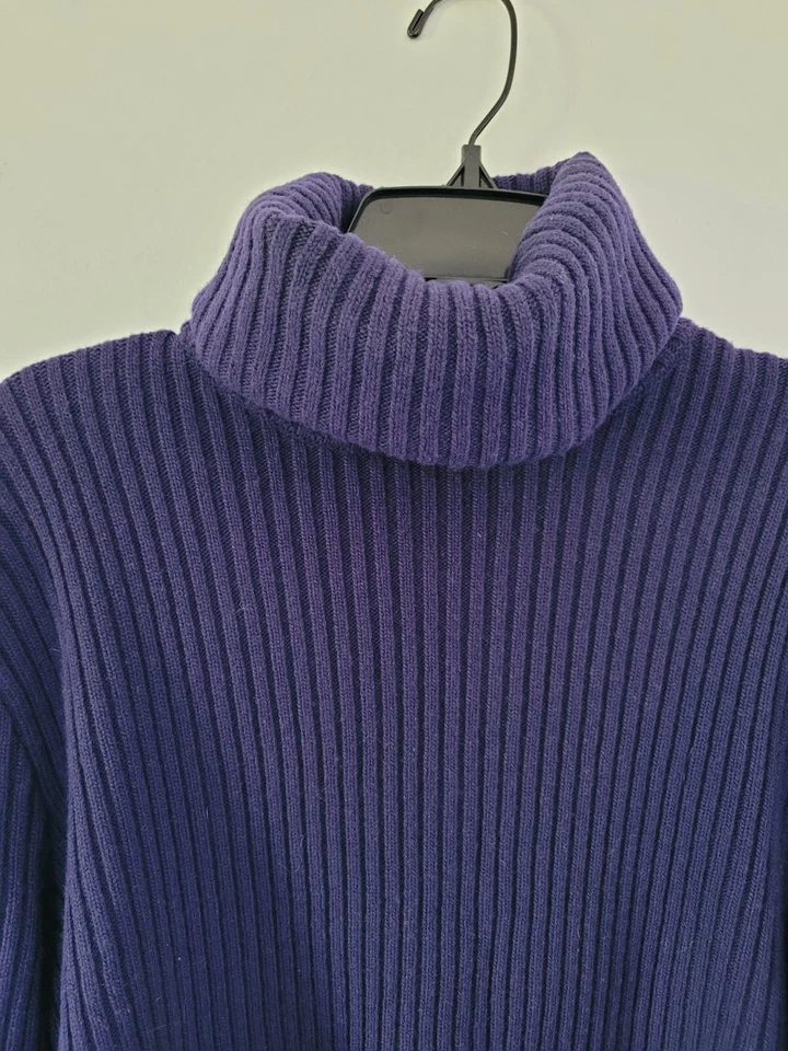 Christopher Kane Grueso Tejido Pullover Acanalado Lana Suéter Azul/Púrpura Para Hombre XS Foto 4 de 4