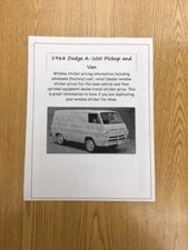 1968 Dodge A100 Pickupvan Fact Costdealer Sticker Price For Truckoptions 68 1968 Dodge A100 Pickupvan Fact Costdealer Sticker Price For Truckoptions 68