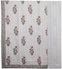 Indian Hand Block Handmade Boho Blanket Floral Print Kantha Quilt Cotton Throw