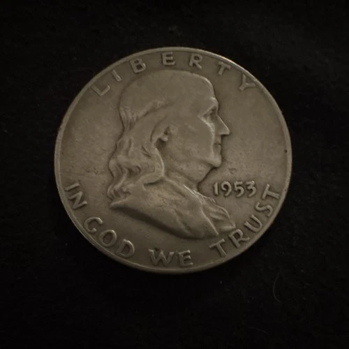 1953 Franklin Half Dollar 50C Silver Circulated US Coin 0.9 Fineness