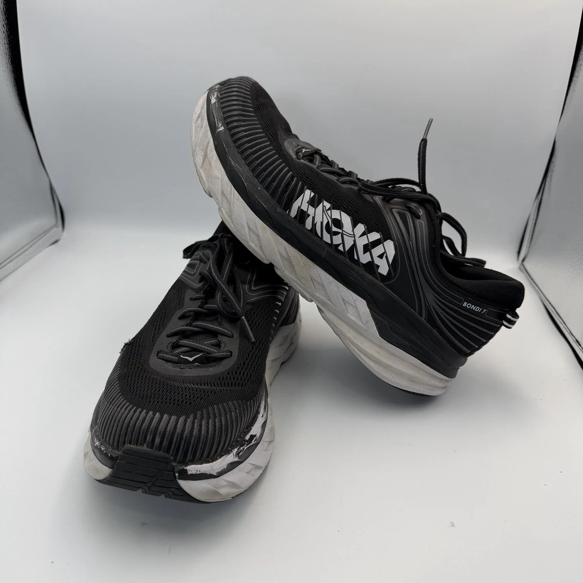 Hoka One One Bondi 7 Wide Black - 1110530-BWHT for sale | eBay