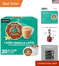 Delicious Vanilla Latte Single-Serve K-Cup Pods - 20 Count Creamy Indulgence