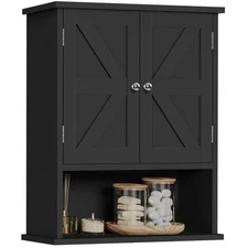 Bathroom Wall Cabinet, Over The Toilet Space Saver Storage Cabinet with Barn ...