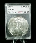 1986 $1 American Silver Eagle Uncirculated First Year of Issue 6647