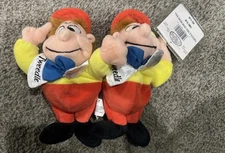 Tweedle Dee & Dum Mini Bean Bag Alice in Wonderland Disney Store Twins Plush NEW