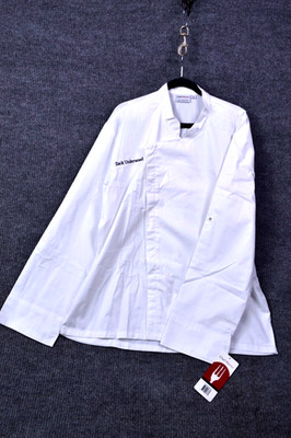 Chef Works Jacket Sz XL White Embroidery Button Roll up Sleevefine cotton Person