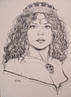 Original Art CLYDE CALDWELL Matted BEAUTIFUL Pencil Drawing CM5926