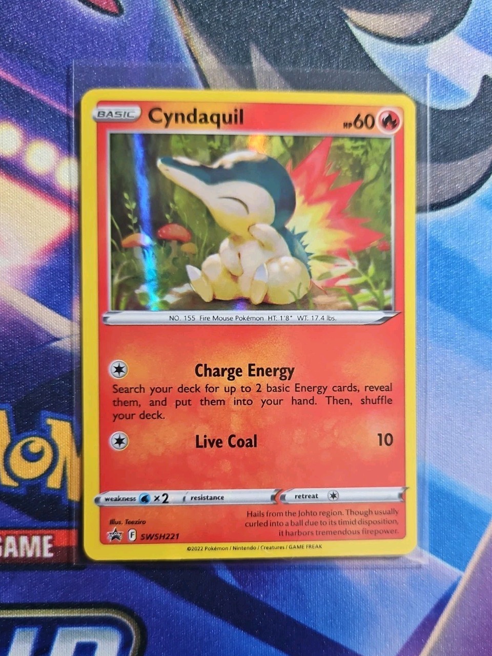 POKEMON CYNDAQUIL SWSH221 PROMO BLACK STAR HOLOFOIL NM CARD