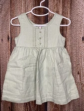Brooke Lindsay Girl’s Mint Green Linen Cotten Dress Size 3T Sleeveless