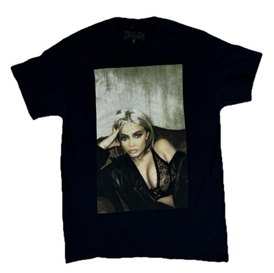 Kylie Jenner Cosmetics Portrait Graphic T Shirt Mens M Black Tee Calabasas USA