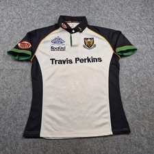 Northampton Saints Rugby Shirt Mens Small Begie Koogo Union Jersey Top 2004