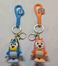 BLUEY AND BINGO FIGURES 3" Blue Dog Cartoon TV Show Keychain Backpack Bag Tag