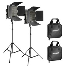 NEEWER 2 Pack Bi Color 660 LED Video Light Stand Kit