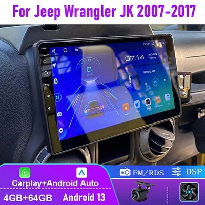 10'' 4+64GB For 2007-2017 Jeep Wrangler JK Car Radio Carplay Android Auto FM GPS