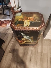 Antique Wood Box Brass Lock Corners Letter Keepsake Trinket Jewelry Storage