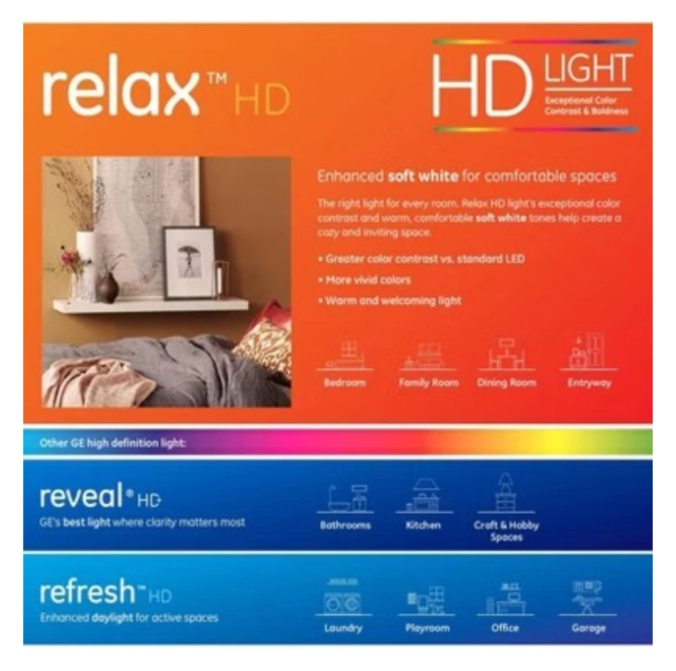 (2 Pack) GE 3-Pcs 4.5W 40W Relax LED HD G25 Globe Frosted Light Bulbs New OB - Image 2 of 3