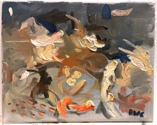 Abstract Classical Oil Painting Figures Small 8”x10” Canvas Original Signed