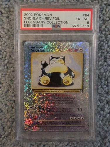 2002 POKEMON LEGENDARY COLLECTION #64 SNORLAX-REVERSE FOIL HOLO PSA 6