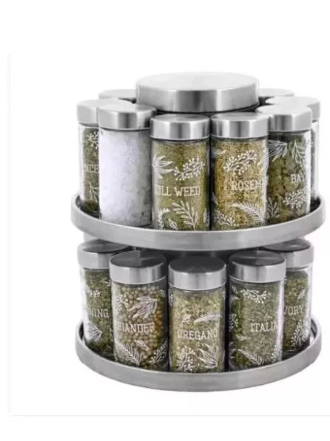Kamenstein 20 Jar Revolving Countertop Spice Rack with integrated tool caddy ...