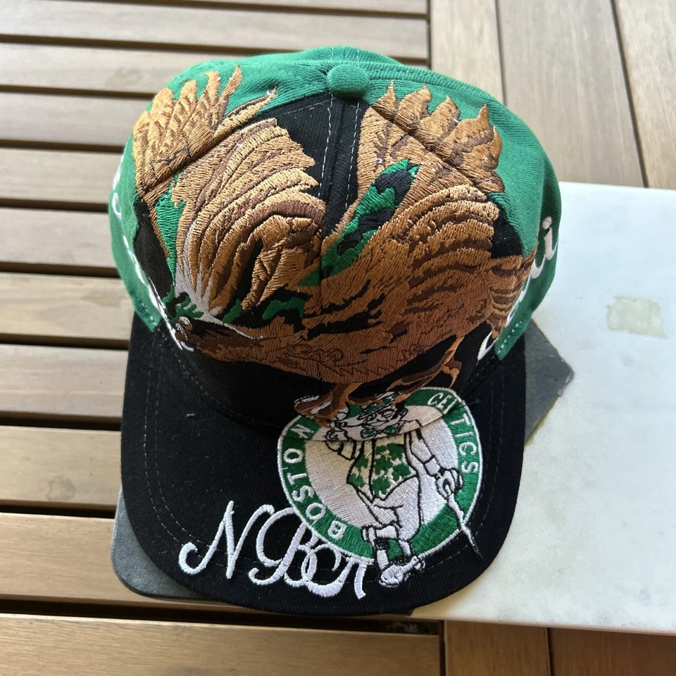 Boston Celtics Años 90 Águilas Águila NBA Lana Coreana Snapback Gorra Gorra Rara Dos Tonos Foto 3 de 4