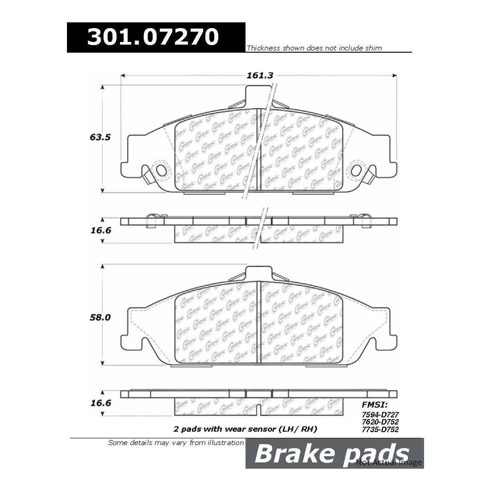 Juego de pastillas de freno de disco delanteras para Chevrolet Classic 2004-2005 Foto 4 de 4