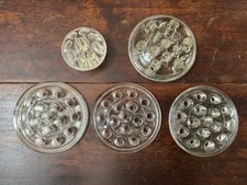 Vintage Glass Flower Frogs 16, 13  9 Hole Flower Arrangement Holders Lot of 5