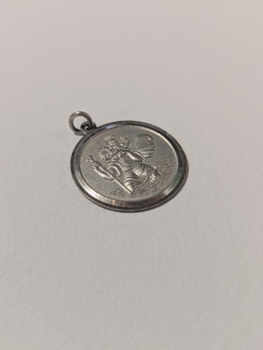 Vintage Sterling Silver St Christopher Pendant 925 Silver Religious Pendant