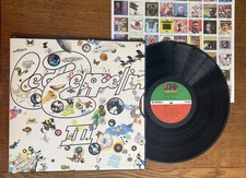 First Pressing Led Zeppelin III 3 Record LP Vinyl Wheel Works Play Grade NM GEM!