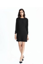 Banana Republic Women’s Ruffle Cuff Dress, Black SIZE 4 Tall #309787