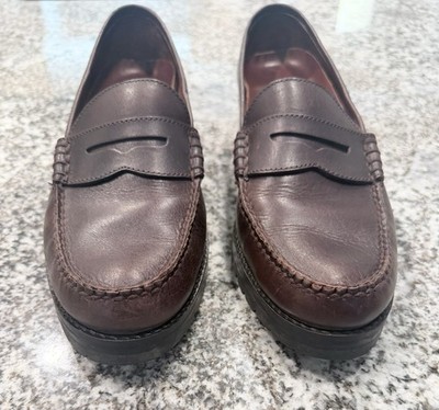 NICE Polo Ralph Lauren Men's Brown Leather Penny Loafers Shoes 10B Good Preowned