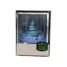 Hallmark Christmas Cards Box Set 18 Cards 18 Envelopes Snowy Tree Classic