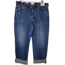 Women's Mid-Rise 90's Baggy Jeans Universal Thread Medium Wash 14R Cuffed NWT