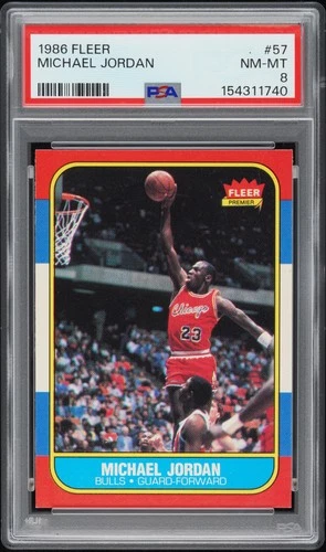 1986 FLEER #57 MICHAEL JORDAN PSA 8