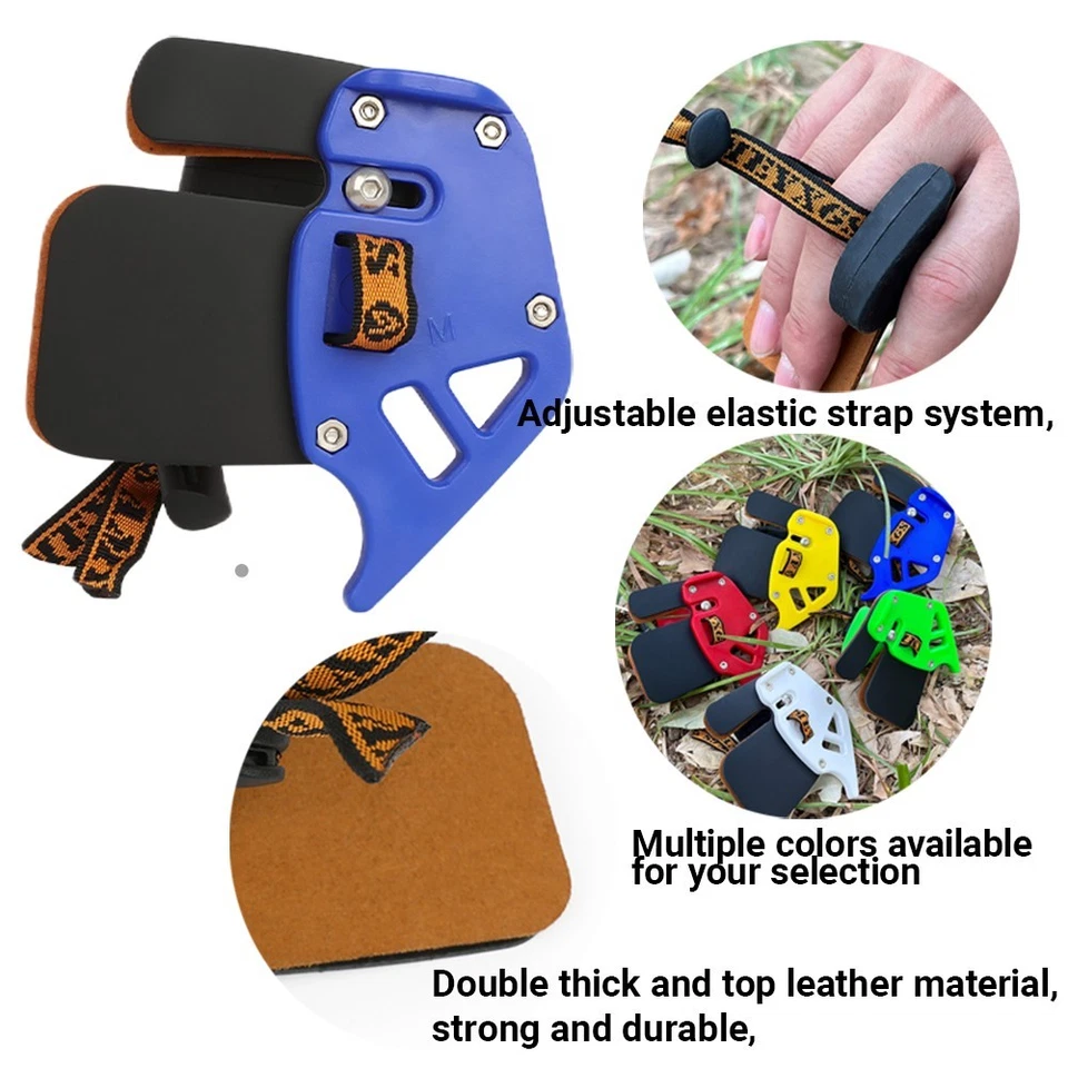 Finger Guard Recurve Bow Hand Protecter Gear Leather Archery Target Hunting RH - Image 2 of 4