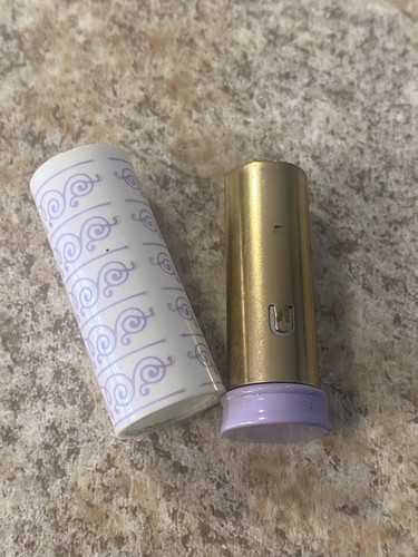 Tubo rossetto design pergamena metallo e plastica smaltato lavanda vintage anni '60 - Foto 5 di 6