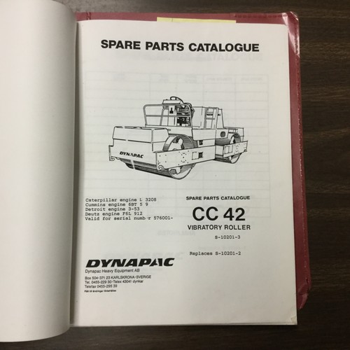 Dynapac CC-42 MANUAL DE PIEZAS LIBRO CATÁLOGO COMPACTADOR VIBRATORIO LISTA DE RODILLOS TÁNDEM - Imagen 2 de 3
