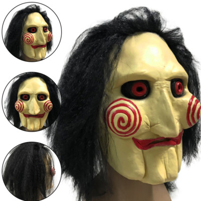 Horror Maske mit Kunsthaaren Killer Saw Fasching Karneval Halloween Erwachsene
